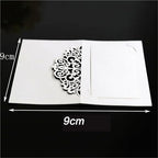 Name Tent Table Cards 200Pcs Vintage Flower Laser Cut Table Name Place Cards Lace Name Message Setting Card Wedding Birthday Party Favor Decoration(Black) - Image 4
