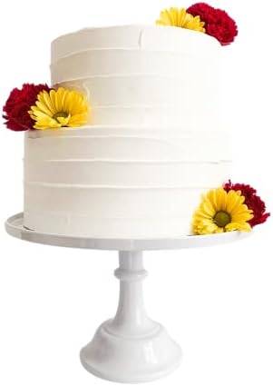 11-Inch White Melamine Cake Stand Pedestal Durable Plastic Dessert Display by SprinklesConfetti