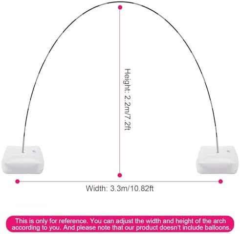 Balloon Arch Stand Kit, Adjustable Frame with 15 Fiber Poles, 50 Clips, Air Pump, for Birthday, Wedding, Baby Shower - Image 3