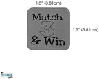 My Scratch Offs 1.5 in Silver Square Match 3 & Win Stickers, 500 Pack - Image 2