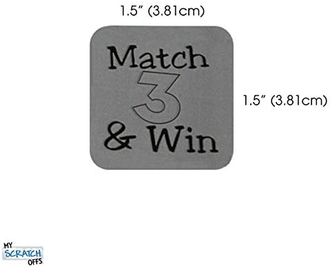My Scratch Offs 1.5 in Silver Square Match 3 & Win Stickers, 1000 Pack - Image 2