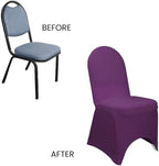 YOUR CHAIR COVERS - 50 Pack Stretch Spandex Banquet Chair Covers - Eggplant, Wedding Slip Covers, Premium Quality Chair Cover - Image 5