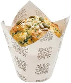 Restaurantware 2 oz Paper Tulip Vintage Floral Tall Baking Cup, 200 Pack - Image 6