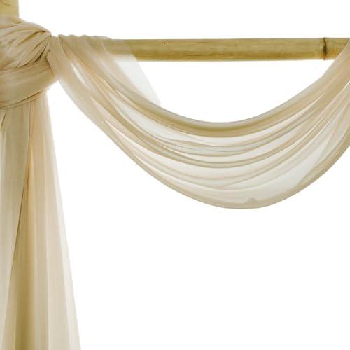 Pack of 50 Yard Chiffon Drapery Fabric, 60" Wide, Multiuse - Champagne Gold - Image 6