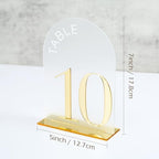 Frosted Arch Wedding Table Numbers 1-10, Gold Numbers and Stands - Image 2