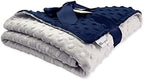 MEG Original Navy Blue & Silver Gray Minky Dot Baby Blanket 601 - Image 4