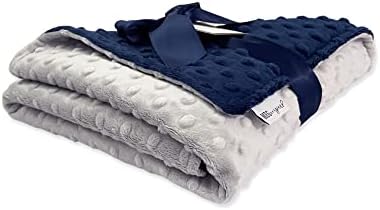 MEG Original Navy Blue & Silver Gray Minky Dot Baby Blanket 601 - Image 4