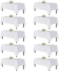 sancua White Table Cloths Rectangle, 10 Pack Tablecloths for 6 Foot Tables by sancua