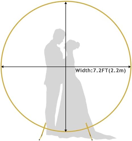 Wokceer Round Backdrop Stand 7.2FT Gold Metal Circle Balloon Arch Frame - Image 4