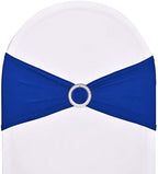 50pcs Spandex Sashes for Chair Wedding Party Banquet Decoration Stretch Chair Sashes Bows Chair Bands with Buckle for Wedding Hotel Banquet Birthday Party Decorations(Royal Blue) by SweetEasy