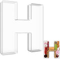 13.8" Extra Large Acrylic Letter Charcuterie Board Box, Reusable Fillable Letter Cake Candy Dish Display Serving Tray for Birthday Anniversary Party Decoration (H) by RUFHVTY