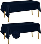 Fokitut 2 Pack Waterproof Rectangle Tablecloth, 60x120 Inch,Stain Resistant and Wrinkle Polyester Table Cloth, Fabric Table Cover for Kitchen Dining, Wedding, Party, Holiday Dinner-Navy by BalsaCircle
