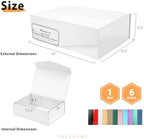 PACKHOME 6 Large White Gift Boxes 13.5x9x4.1in with Magnetic Lids - Image 2