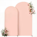 Dusty Pink Arch Backdrop Cover 7.2FT 6FT Wedding Arch Covers Spandex Fitted Fabric Backdrop Curtains Double-Layer Wrinkle Free Arch Covers Stretchy Backdrop for Party Baby Shower Birthday Decoration - Image 7