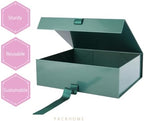 PACKHOME 3 Extra Large Green Gift Boxes Ribbon Magnetic Lids 17x14.5x5.5in - Image 6
