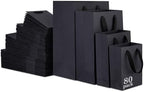 PerKoop 80 Pack Kraft Gift Bags with Handles 4 Sizes,Vertical,Black by PerKoop