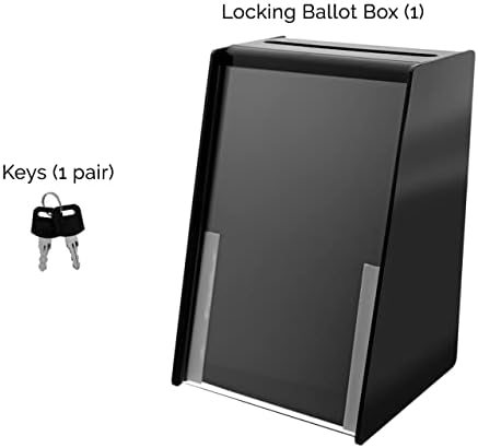 Marketing Holders 6 Pack Black Acrylic Charity Donation Ballot Box Black Acrylic with 5.5" x 8.5" Slide in Header Sign Holder Countertop Collection Contest Suggestion Bin - Image 5