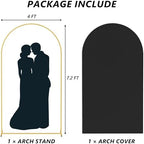 Neatsure Arch Backdrop Stand and Cover Set, 7.2FT Metal Photo Balloon Arch Backdrop Stand for Wedding Birthday Party Baby Shower Ceremony Graduation Decoration, Black - Image 2