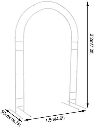 7.2 FT Metal Wedding Arch Backdrop Stand, White Balloon Arch Backdrop Stand, Wedding Arch Frame for Wedding Ceremony, Bridal, Garden, Yard, Photo Booth,Indoor Outdoor Party Decoration - Image 2