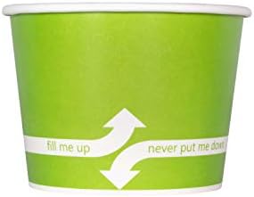 Karat [12oz - 1000 ct] Paper Ice Cream Cups & Soup Bowls for Hot/ Cold Food - Ideal for Soup, Ice Cream, Gelato, Yogurt and Snacks - Green by Karat