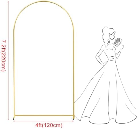 7.2FT Gold Metal Arch Backdrop Stand, Square Balloon Arch Stand Wedding Frame for Birthday Party, Baby Shower, and Ceremony Decoration - Image 2