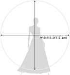 Fomcet 7.2ft Round Backdrop Stand White Circle Arch Metal Wedding Arch - Image 5