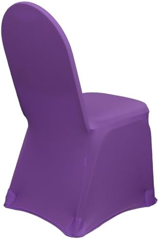 YOUR CHAIR COVERS - 50 Pack Stretch Spandex Banquet Chair Cover - Purple, Wedding Slip Covers, Premium Quality Chair Cover - Image 4