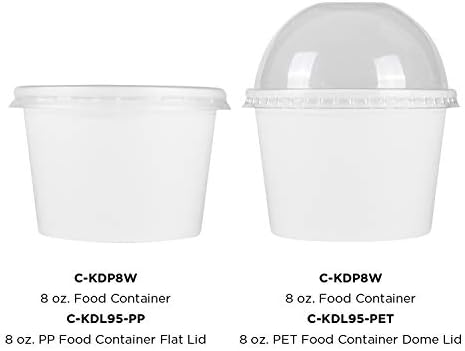 Karat 8 oz White Paper Ice Cream Cups, Sturdy Disposable Bowls, 1000ct - Image 4