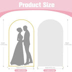 7.2FT Gold Metal Arch Backdrop Stand and White Arch Cover Set - Image 3