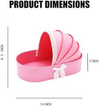 Baby Gift Basket Bassinet Shape Box, 3pc Pack, Floral Sweet Dipped Strawberries, Baby Shower Gender Reveal Party (Pink, 14.3"Lx8.5"Wx3.2"H) - Image 2