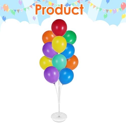 Aneco 4 Set Balloon Stand Kit with Base Pole Water Bag for Floor, 63 Inch Balloon Tower Backdrop Decoration Sesame Street Party Baby Shower Gender Reveal Birthday Wedding Decorations, Only White Stand - Image 6