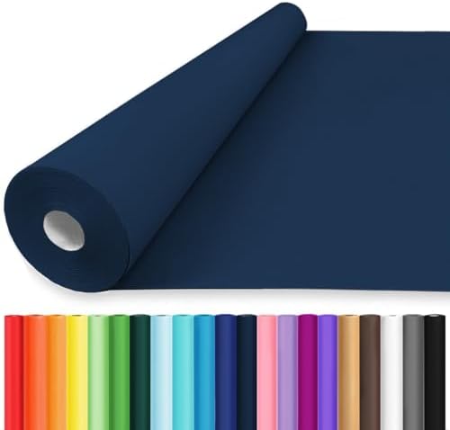 Vanhench 36" x 2520" (210') Navy Blue Solid Color Art Kraft Craft Wrapping Paper for Bouquet Flower Birthday, Blue Bulletin Board, Fathers Day Wrapping Paper for Men by Vanhench