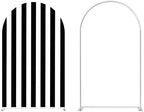 Black and White Stripes Arch Backdrop Cover with Stand for Boys Birthday Party Arched Frame Stretchy Fabric Covers Baby Shower Cake Banquets Parties Supplies Decorations3x5FT - Image 3