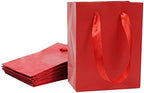 100pk Extra Small Gift Wrap Paper bags with Ribbon Handles(4.5*5.5*2.5in) for Party Favors, Baby Shower, Weddings,Holidays,Graduation,Birthdays,Celebrations,Bridesmaids Gifts,Bulk Solid Color (red) - Image 2