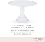 Twine Melamine Cake Stand, Cupcake Display Home Decor Food and Dessert Serving Accessory, 11.5 x 8 Inches, White, Set of 1 - Image 2