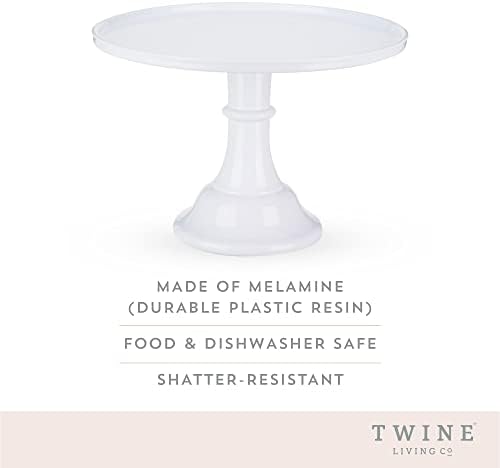 Twine Melamine Cake Stand, Cupcake Display Home Decor Food and Dessert Serving Accessory, 11.5 x 8 Inches, White, Set of 1 - Image 2