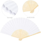 Aneco 36 Pieces Handheld Paper Fans Paper Folding Fans with Bamboos for Wedding Gift, Party, Home, DIY, White - Image 3