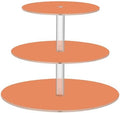 J JOYSAY Orange Pattern Acrylic Cupcake Stand 3 Tier Dessert Table Display Set Clear Cake Stands for Wedding Party Baby Shower Decorations Easy Assembly Pastry Tower by J+JOYSAY