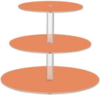 J JOYSAY Orange Pattern Acrylic Cupcake Stand 3 Tier Dessert Table Display Set Clear Cake Stands for Wedding Party Baby Shower Decorations Easy Assembly Pastry Tower by J+JOYSAY