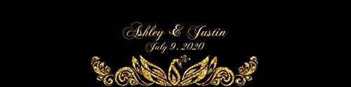 Black and Gold Peacock Water Bottle Labels Great for Wedding Birthday Anniversary Engagement Partys - Image 2