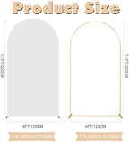 7.2FT Wedding Arch Backdrop Stand and White Arch Cover, White Spandex Fitted Backdrop Cover and Gold Wedding Arch Frame for Birthday Party Wedding Ceremony Bridal Baby Shower, Parties Decoration. - Image 2