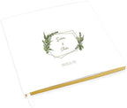 Andaz Press Personalized Wedding Guestbook with Gold Accents, Gold Geometric Frame White Guest Sign in Guest Registry 120 Pages 8.5 X 8.5 Memories Book for DIY, Scrapbook, Photo Album by AndazPress