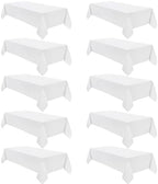 VidaFete Classic Series 10 Pack 60x120inch White Rectangle Tablecloth by VidaFete