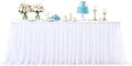 White Table Cloths 6 Foot Rectangle Stretchy Fitted Tulle Tablecloth by Besutolife