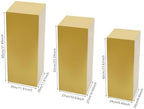 3PCS Square Gold Pedestal Stands for Party Metal Pedestal Display Stands Dessert Table Decoration Pillars Cake Pedestal Plant Stands for Party Birthday Wedding Props - Image 4