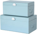 Vixdonos Large Decorative Box Set of 2 Metal Keepsake Trunk with Cloud-shaped Decorative Clasp for Reception,Wedding,Baby & Bridal Shower,17.3X10.6X8.3 Inches by Vixdonos