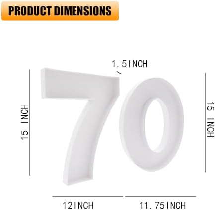 15in Cardboard Number Shape Box Fillable Tray, Food Charcuterie Board, Cupcake Sweet Party Decor (Number 70) - Image 3