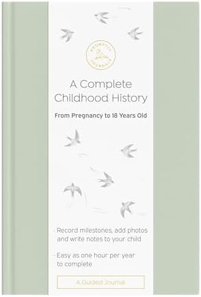Promptly Journals, A Complete Childhood History: From Pregnancy to 18 Years Old (Aloe Green, Leatherette) | Baby Book and Pregnancy Journal | Baby Memory Book by PromptlyJournals