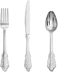 Supernal Silver Plastic Silverware Set Heavy Duty Vintage 120Guests Wedding by supernal