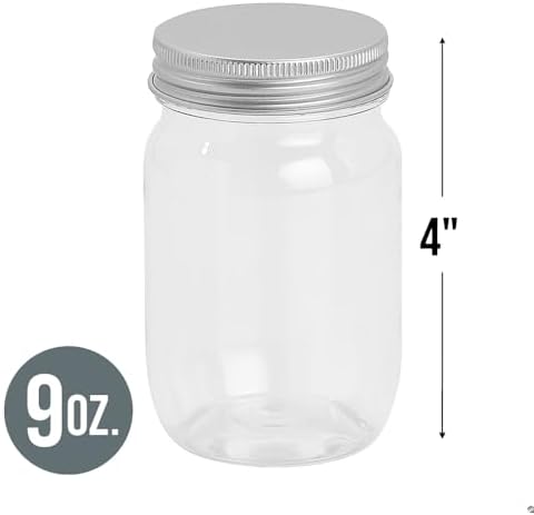 Small Clear Plastic Jars with Silver Lid – 12 Pieces - Image 3